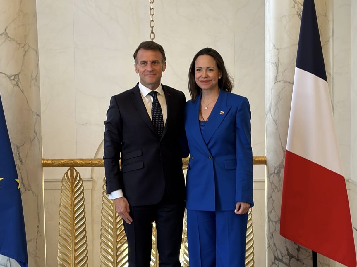 Macron recibió a María Corina Machado en el Palacio del Elíseo