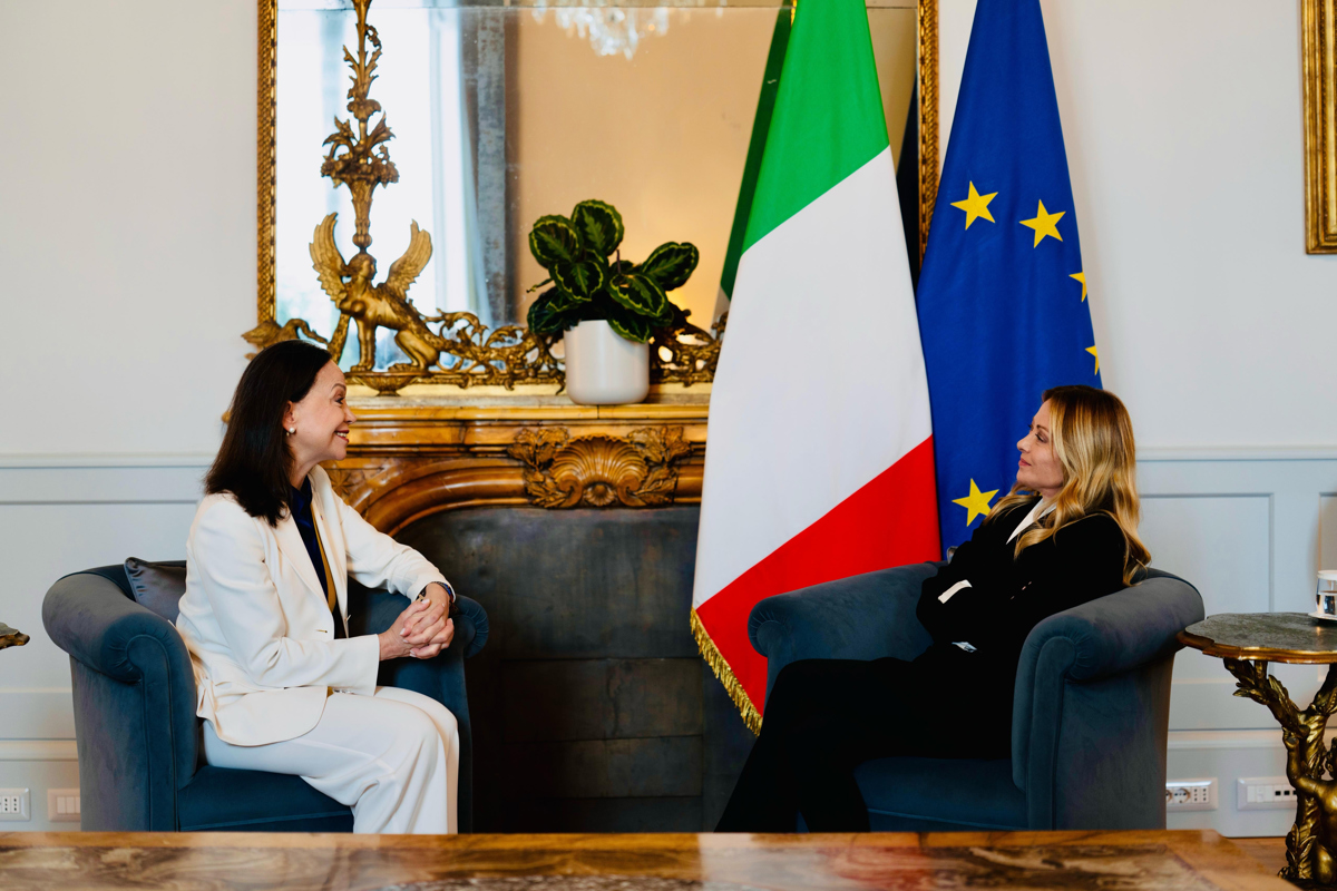 Giorgia Meloni se reunió con María Corina Machado en Roma