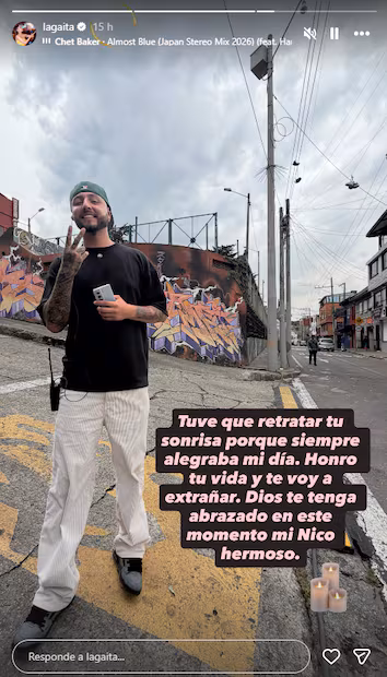 Carolina Gaitán comparte una fotografía de una de sus compañeros de la producción de Sin senos sí hay paraíso, fallecido este 18 de abril, luego de un ataque. Foto: Instagram, vía @lagaita 