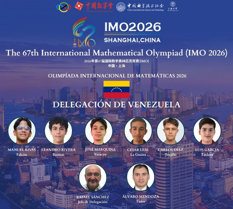 Seis jóvenes talentos representarán a Venezuela en la Olimpiada de Matemáticas en China