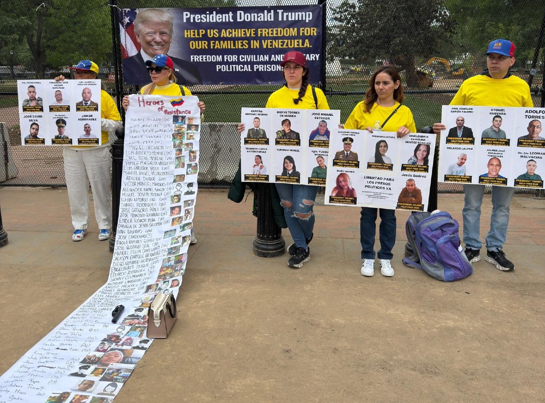 Protestaron frente a la Casa Blanca: exigieron libertad de presos políticos en Venezuela