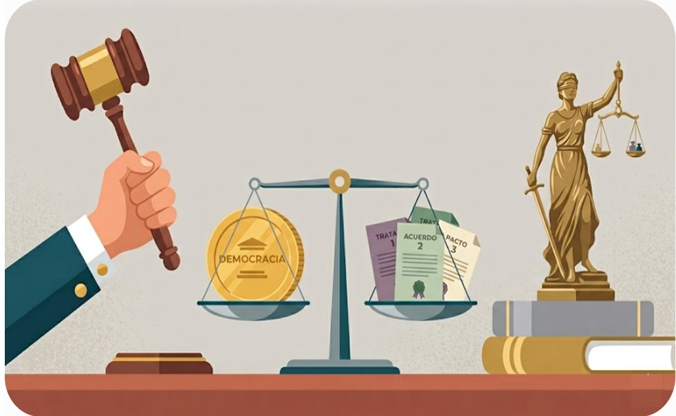 Cover image for Las negociaciones políticas y la aplicación de la justicia