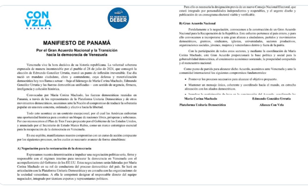 Del Momento actual y el "Manifiesto de Panamá"