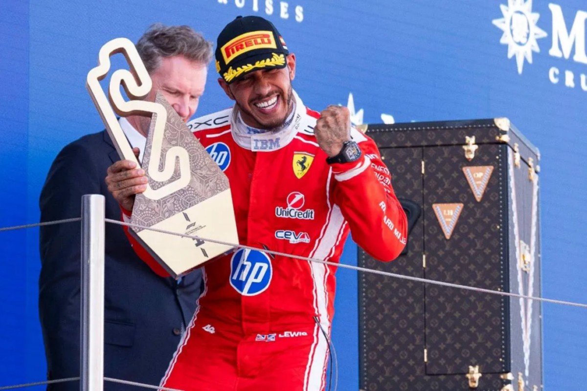 Por fin celebra con Ferrari: Hamilton ganó el Gran Premio de Barcelona