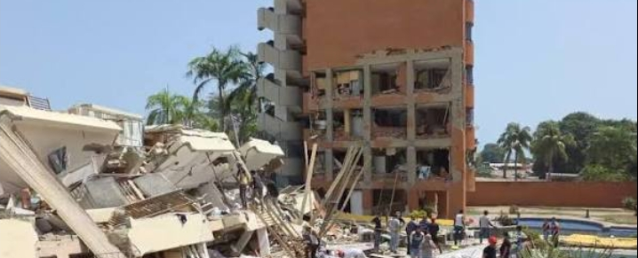 Plantas de pie y edificios en el suelo