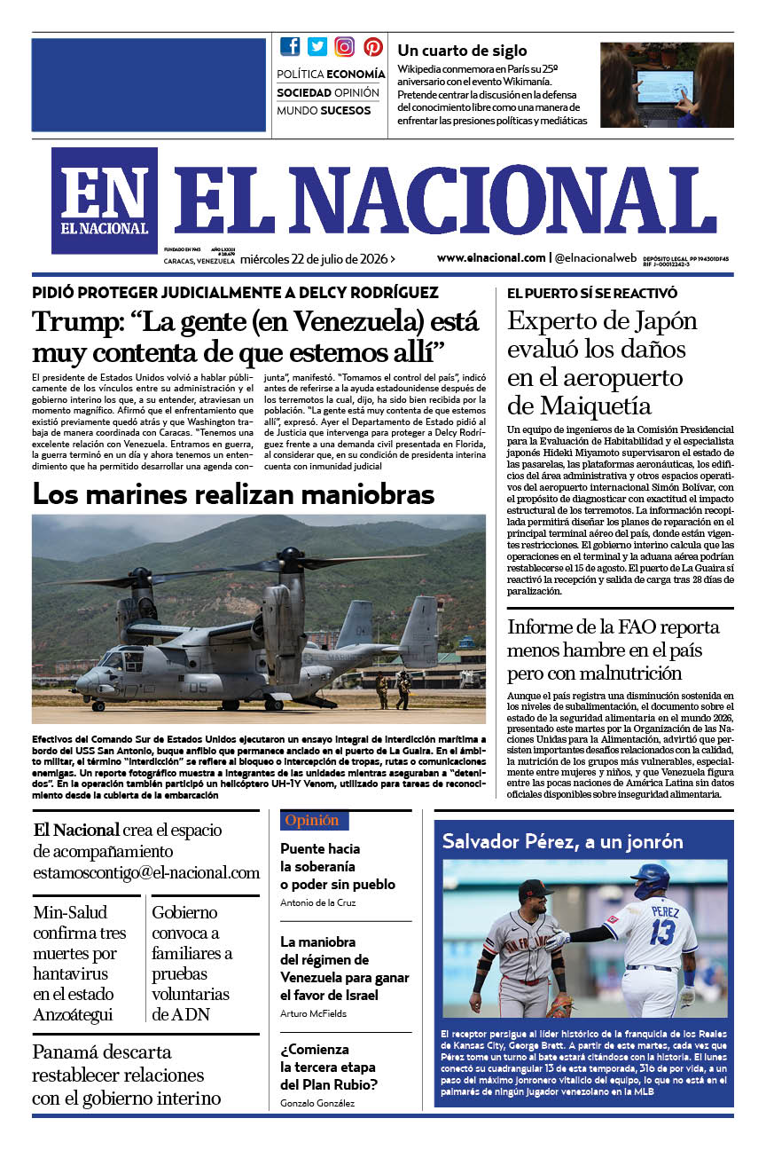 Portada del 21 de julio de 2026 en PDF