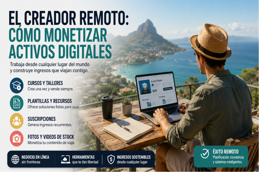 El creador remoto: cómo monetizar activos digitales
